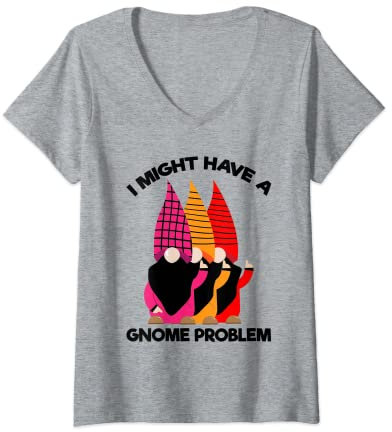 Damen Gartenminiatur Angebot für Gartenzwerge und Elfengarten T-Shirt mit V-Ausschnitt