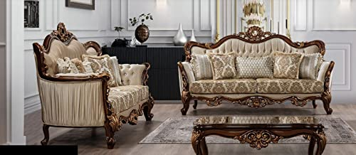 JV Möbel Luxus Garnitur Sofagarnitur 3+3 Sitzer Couchtisch Sofa Couch Sofas Set Barock