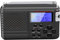 TAMOSH Radio multifuncional con antena, pantalla LCD portátil AM/FM/SW/TV radio de banda 50/60 Hz) 3 pilas AAA almacenamiento de radio