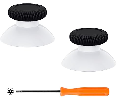 eXtremeRate Analogici per Xbox Series X/S Controller,Levette Analogiche Stick Ricambio per Xbox One S/X/Standard/Elite Joystick-Robot Bianco&Nero