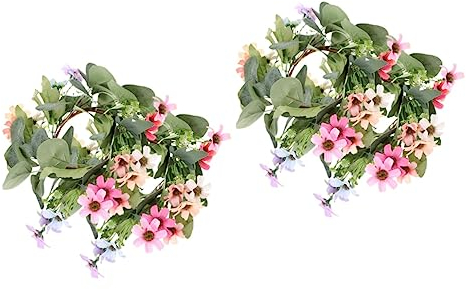 Abaodam 4 Stück Künstliche Kerzengirlande Kerzenkränze Ringe Kerzenringe Für Den Tisch Kerzenring Für Stabkerzen Stumpenkerzen Ostern Frühlingskerzenringe Buchsbaum Blumendekoration Sport