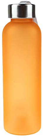 Gelb&Schwarz Sports Water Bottle Juice Leak Water Portable Tight Cup Bottle Fruit Travel Sport 600ML Glass&Bottle Freezer Mugs with Lids (One Size, Orange)