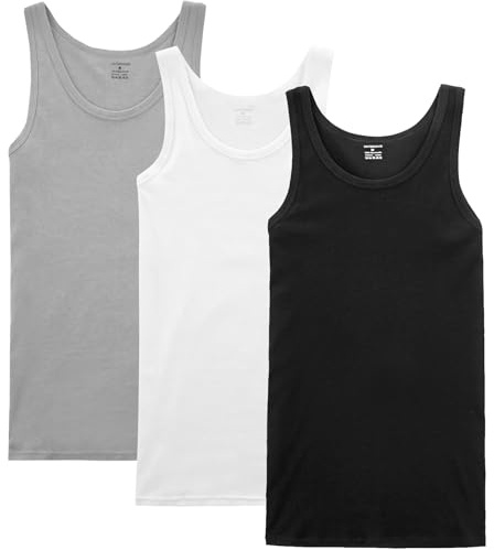 NUOZA Canottiera Uomo 3/5 Pezzi 100% Cotone Maglia Intima Senza Maniche | Morbida e confortevole, traspirante, ideale come maglia intima o capo esterno, design senza etichetta