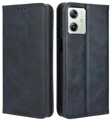 GOKEN Funda para Motorola Moto G54 5G Funda, Leather Folio Carcasa con Billetera, Magnética Premium PU/TPU Cuero FILP Case Cover con Soporte/Tapa Tarjetas (Azul)