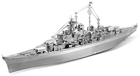 Piececool 3D Puzzle Metal KMS Bismarck Battleship Silver, War Machinery Warship Craft Model Kits for Adults to Build, 3D Puzzles Adult Teens for 304 Stainless Steel, Decoration, 207 Pieces