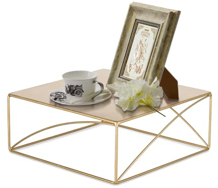 NUPTIO Cake Stand Cupcake Pedestal: 31cm Wedding Afternoon Tea Stands Gold Cup Cakes Display Square Metal Vintage for Birthday Party Christmas Baby Shower Halloween Decoration