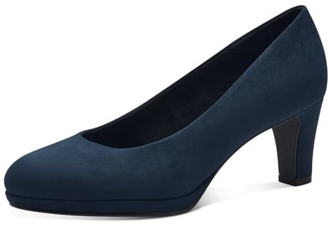 MARCO TOZZI Damen Pumps mit Trichterabsatz Vegan, Blau (Navy), 41 EU