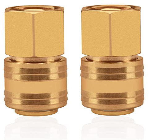 oumuik 2Stk Druckluftkupplung 1/2 Zoll, Druckluftanschluss Schnellkupplung Druckluft Kupplungen/Anschlüsse Buchse Stecker 1/2 IG Messing Fitting…