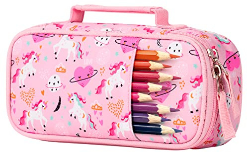 Choco Mocha Federmäppchen für Mädchen, Licorne-Rose
