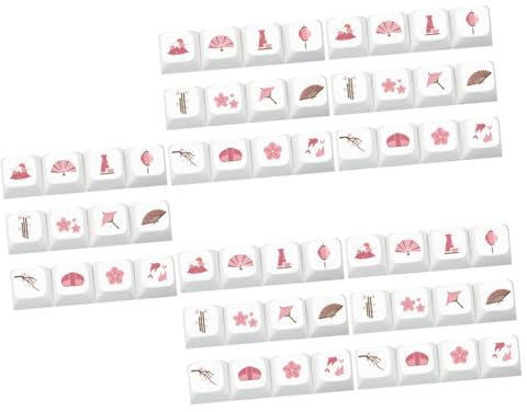 Housoutil 5sets Keycap for Pc Keyboard Key Caps Pattern Dye Sublimation Pbt Material Sturdy Oil-resistant Ergonomic 12pcs*5