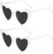 Augesak Herz Sonnenbrille, 2 Stück Sonnenbrille Herz, UV400 Sonnenschutz Brille Herzform Damen, Herzförmige Party-Sonnenbrille, Mode Herzbrille für Hochzeit Party (Weiß)