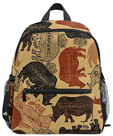 GZYWLKJ Kinder-Rucksack, afrikanischer Stammesstil, ethnischer Elefant, Kindergartentaschen für Vorschulkinder, merhfarbig, Einheitsgröße