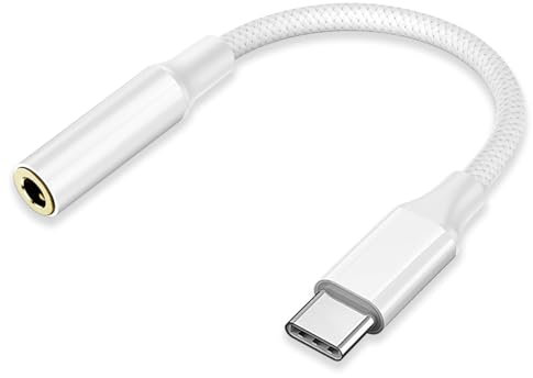 USB C to 3.5mm Headphone Adapter, Type C to Aux Audio Jack Converter Compatible with iPhone 15/15 Pro/Pro Max/Plus, Samsung Galaxy S23/S22/S21 Ultra, Hi-Res Sound, Portable DAC Chip