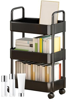 Rollbarer Aufbewahrungswagen, Rollwagen-Organizer - Küchenrollwagen | 3/4-stufiger Mehrzweck-Aufbewahrungswagen mit Griff und Rädern, multifunktionaler Aufbewahrungs-Organizer-Wagen für Küche, Wohnzim