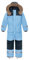 L SERVER Kinder Skianzug Jungen mit Kapuze Winddichte Wasserdichte Schneeoverall Mädchen Warmer Schneeanzug Dickere Skioverall mit Reflektierenden Streifen, Azurblau, 146