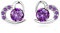 Kaguyo silver earrings for women, rose gold plated 925 sterling silver Amethyst clear Zircons Love heart Stud Earrings for women girls birthday gift (purple)