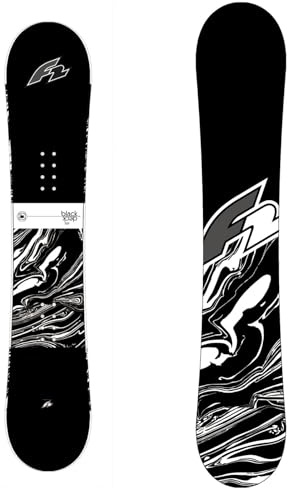 F2 Herren Snowboard Black Deck Freestyle 162w cm – Leichtes Freeride Snowboard für Anfänger und Fortgeschrittene, Schwarz, 2024/25