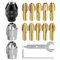 15 Pcs Drill Chuck Kit,Collet Set Compatible with Dremel Bit Chucking Change Accessory Swivel and 0.8-3.2mm Shank Replacement Brass Nut,for 4486 Keyless Quick Rotary Adapter Tool 3000 4000 7700 8200