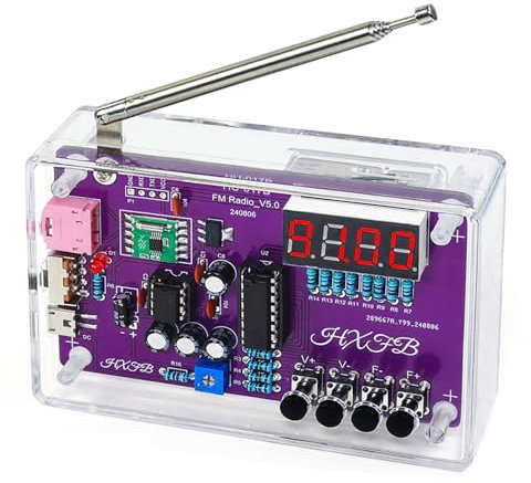 EIELE Löten Praxis Kit Radio FM 87-108MHz mit 2 Power-Modi und 2 Audio-Ausgang Modi DIY Elektronik Projekt Kit Erwachsene DIY Kit (Löten erforderlich)