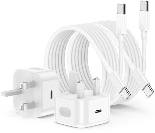 iPhone 15 16 Fast Charger, 2Pack 20W Apple USB C Charger Fast Charge with 2M USB C Cable Lead, Type C Charging Plug Power Adapter for Apple iPhone 16/16 Pro Max/15/15 Plus/15 Pro Max/iPad Pro/Macbook