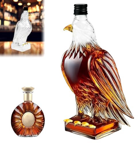 Doksvp Decantadora de Whisky de águila, Decantador De Vidrio De Whisky Eagle, Animal Statue Funny Bottle, Decoración Del Bar De La Casa, para Dad, Friends