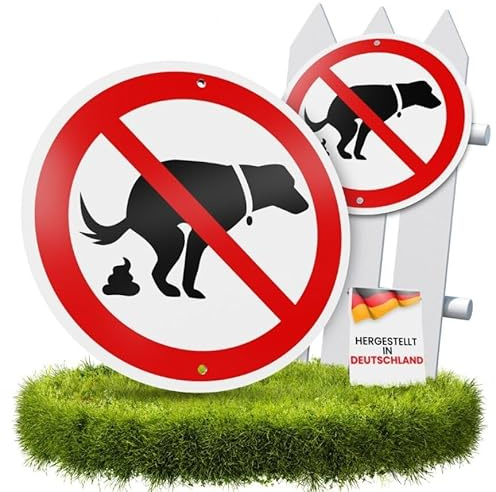 VANEJA Premium 2er-Set, Schild hier kein Hundeklo, Extra Robust 4 mm Ø 24 cm Made in Germany PE-Kern und Aluschicht UV-beständig für innen und außen für Wand- u. Holzmontage