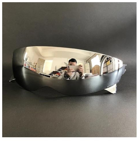 Motorrad Helmvisierlinse, Innenvisier for Motorradhelme for Scorpion EXO Combat/Covert-X Retro Lens Sonnenschutzhelmzubehör(Blau)(Silver)