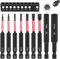 DAKCOS 75mm Long Allen Key Drill Bit Set,H1.5-H10, 9 PCS 1/4 Inch Hex Shank Hex Screwdriver Bit Set, Flat Head Drill Bits for Impact Power Tool S2 Steel