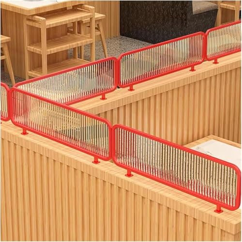 BTYQKZVPM Schermo per la Privacy della Sala da Pranzo, Divis con griglia a Strisce in Ferro Semi-privato, Mezza Parete, Recinzione Bassa 30 cm(Rosso,30x90cm)