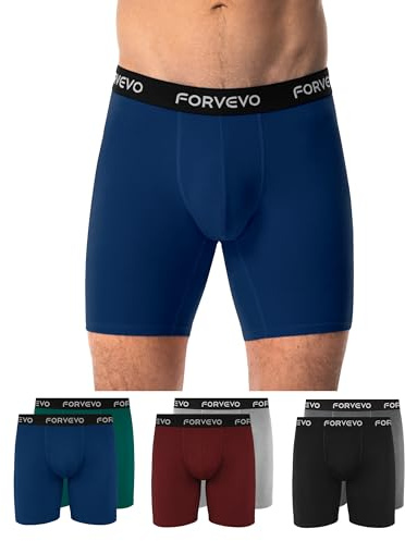 FORVEVO 6er Pack Lang Unterhosen Männer Bauwolle,Atmungsaktiv Boxershorts Herren,Weiche Elastisch Unterwäsche,Sport Unterhosen Männer(Multicolor01,Gr.3XL)