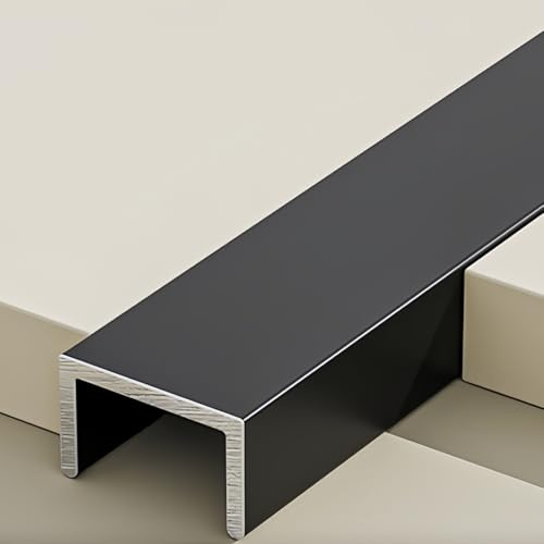 Coayuou Profile Carrelage Profile en U 100cm* 3 Pièces Baguette Alu Profilé De Finition Solution Pratique pour Protéger Les Bords De Carrelage dans Votre Cuisine Ou Salle De Bain(Black,15mm)