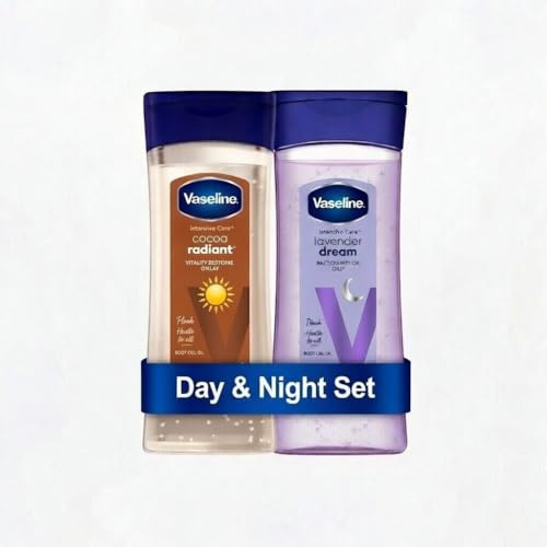 Vaseline Intensive Care Day & Night Set, Cocoa Radiant und Lavender Dream, regenerierendes Körpergelöl für Tag und Nacht, (2 x 200ml)