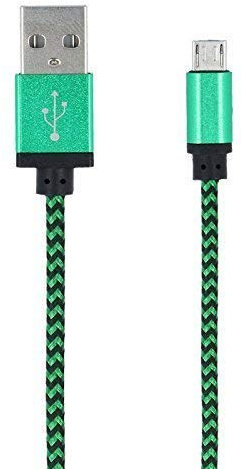 Forever MICRO USB câble noir en nylon tressé 1M Câble de données Chargeur USB A FICHE sur micro usb micro mini Câble USB - Vert