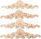 MUXSAM 4 applique in legno intagliato onlay doppio motivo floreale decalcomanie stile pastorale scultura in legno floreale decorazione angolare per porte finestre Mirro armadio armadio comò Furnitrue