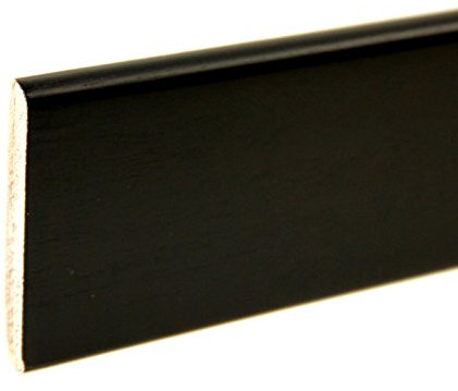 Hobby Legno - Battiscopa Rivestito In Legno Di Tanganica Laccato Nero mm. 82X13X2400 (Prezzo Per ml. 4, 80)