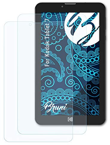 Bruni Protecteur d'écran compatible avec Kodak Tablet 7 Film Protecteur, cristal clair Écran protecteur (2X)