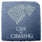 SLATE GAME OF THRONES INSPIRED COASTERS DRINKS MAT ENGRAVED NOVELTY BIRTHDAY PRESENT WEDDING HOUSE WARMING GIFT LASER ENGRAVED GIN IS COMING (Set of 2)