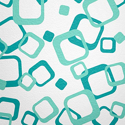 WANDfee Wandtattoo Vierecke 60 Aufkleber FARBWUNSCH Wandaufkleber Kinderzimmer Fliesenaufkleber Badezimmer Küche helltürkis türkis