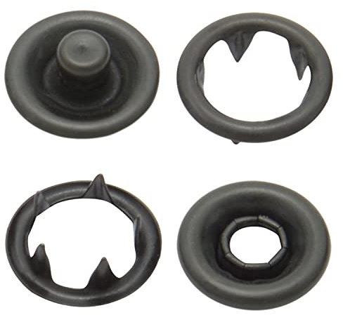 Druckknöpfe Jersey, Jersey-Snaps, Metallknöpfe, Messing rostfrei, nickelfrei - ab 50 Stück, 9,5 mm, schwarz