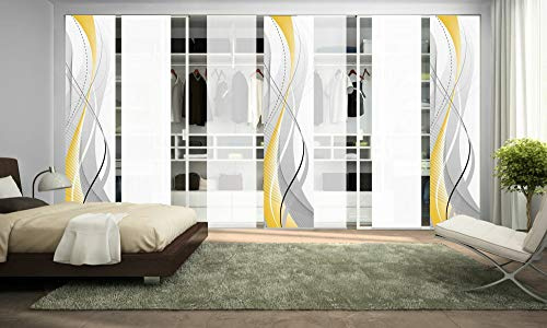 wohnfuehlidee 7er-Set Schiebegardine WuXi Blickdicht, Höhe 245 cm, gelb