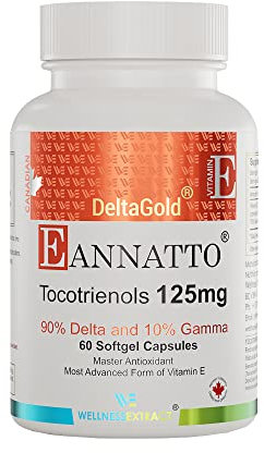 Eannatto Tocotrienols Vitamin E Supplements Tocopherol Free, Supports Immune Health, Non-GMO, Gluten Free & Antioxidant (125MG 60 Softgels)