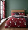Catherine Lansfield Stag Check Munro Wende-Bettwäsche-Set mit Hirschkaro, Polybaumwolle, rot, King Size