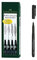 Faber-Castell Tuschestift Pitt Artist Pen 4er Packung, Inhalt: M, F, S, XS, schwarz inkl. Artistpen S
