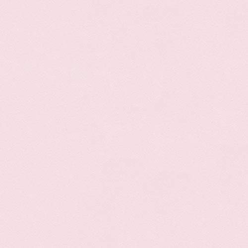 Babytapete in Rosa | Pastell Tapete in Hellrosa ideal für Mädchenzimmer und Schlafzimmer | Einfarbige Vliestapete mit Vinyl abwaschbar