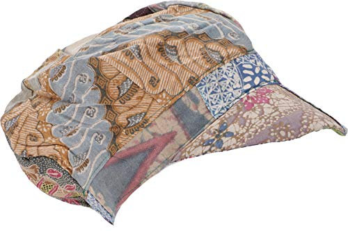 GURU SHOP Patchwork Boho Kappe, Ballon Mütze - Blau, Herren/Damen, Baumwolle