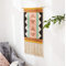 CoutureBridal Wandbehang Bohemian Wandteppich Schwarz Weiß Geometrische Tapisserie Indisch Psychedelic Wall Hanging Quaste Flachs Hausdekor für Kinderzimmer Schlafzimmer Wandtuch 50x70cm+28cm