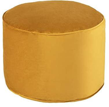 Loft 25 Sitzsack Schemel Pouffe Runder Samtbohnentaschen | Fußschemel für zu Hause im Wohnzimmer | Ergonomisches Design zur Körperunterstützung (Tumeric)