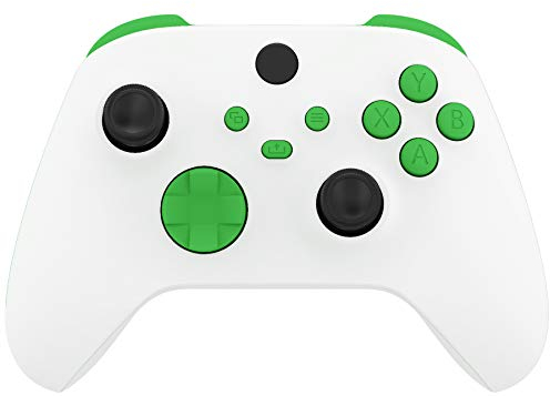eXtremeRate Tasti Pulsanti Ricambio per Xbox Series X Controller Trigger LB RB LT RT Bumper Grilletti D-pad Pulsante ABXY per Xbox Series S Joystick(Verde)