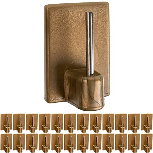 Gancio autoadesivo per bastone, 24 pz, Colore oro, misura 25 x 17 mm, ganci per tenda, ganci per zanzariere, gancio adesivo per tende a finestra, aggancio per bastoni su finestre in PVC, curtain hook