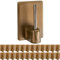 Gancio autoadesivo per bastone, 24 pz, Colore oro, misura 25 x 17 mm, ganci per tenda, ganci per zanzariere, gancio adesivo per tende a finestra, aggancio per bastoni su finestre in PVC, curtain hook